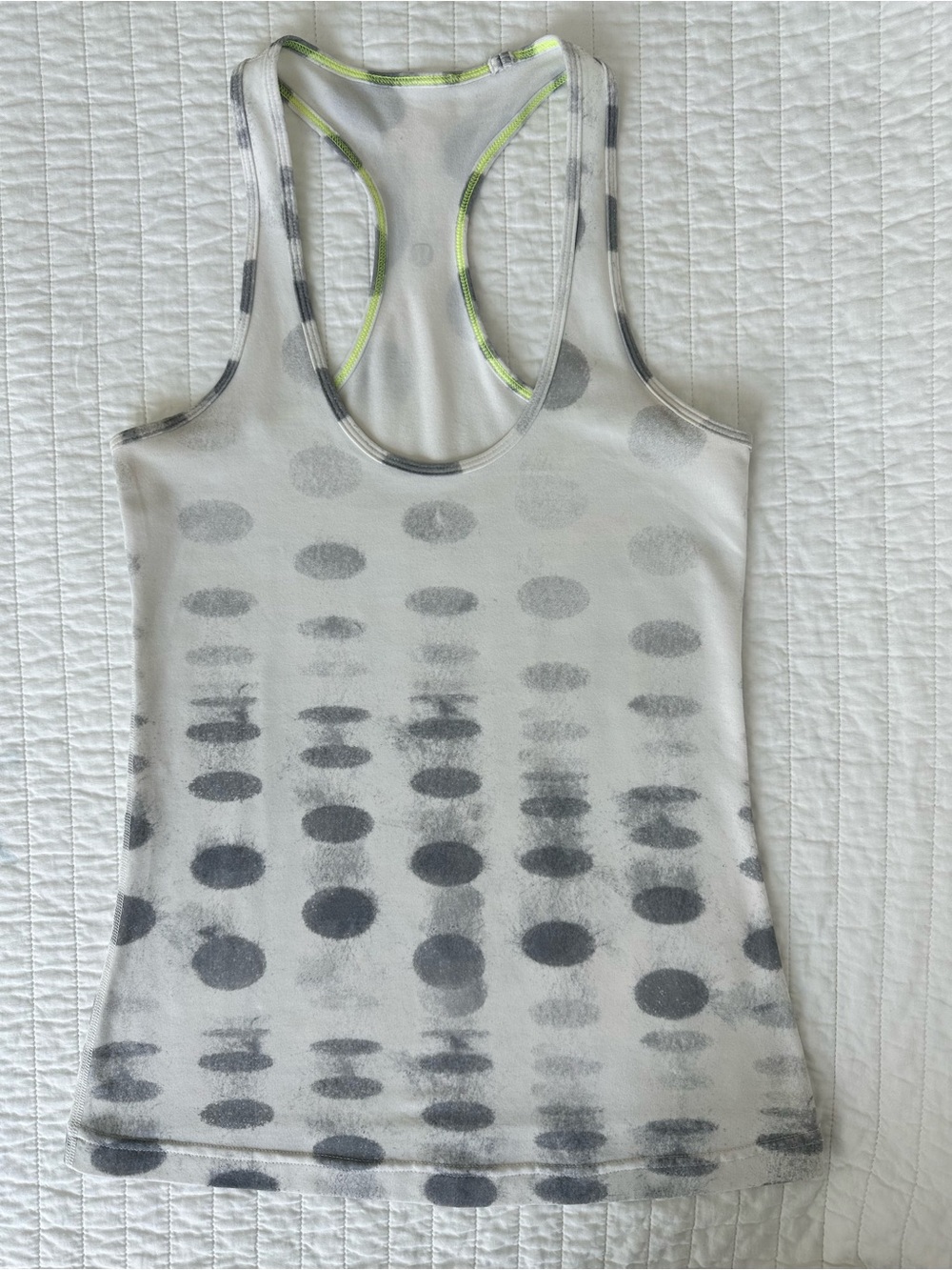 Lululemon Gray Racerback Tank Top With Seaside Dot Pattern